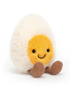 Jellycat NWT White & Yellow Amuseable Boiled Egg Small Plush Toy H14 X W8 CM