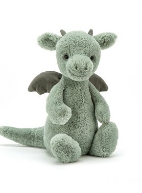 Jellycat NWT Green Medium Bashful Dragon Plush Toy H31 X W12 CM
